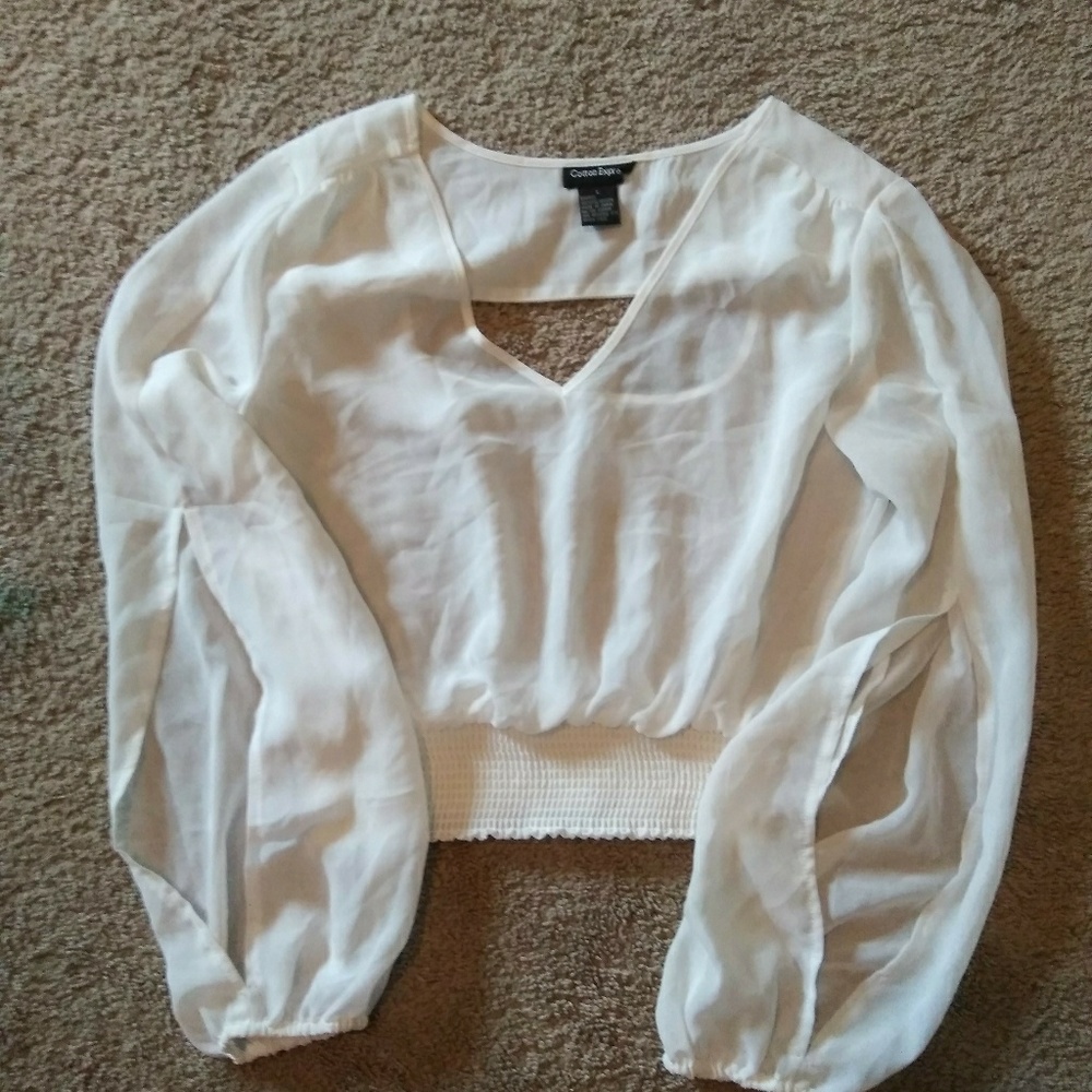 Cropped sheer flowy top